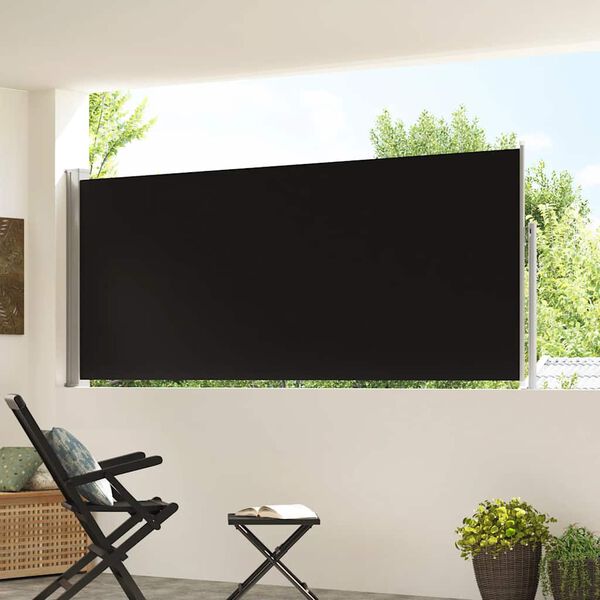 vidaXL Retractable Side Awning 120 x 300 cm Black