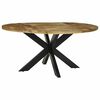 vidaXL Dining Table Black oak 160 x 160 x 76 cm Rough mango wood