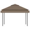 vidaXL Gazebo with Double Extending Roofs 3x3x2.75 m Taupe 180g/m&sup2;