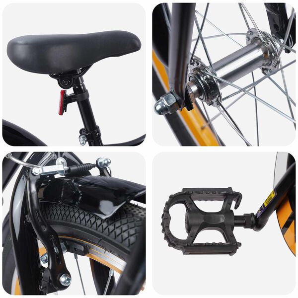 vidaXL Kids Bike 20'' for 6-11 Years Old Orange Black