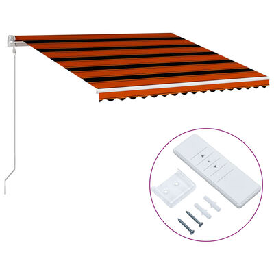 vidaXL Automatic Retractable Awning 400x300 cm Orange and Brown