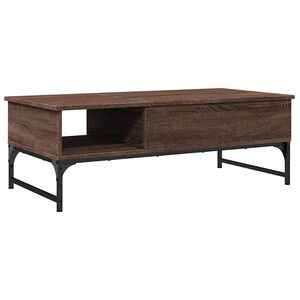 vidaXL Coffee Table Brown Oak 100x50x35 cm Engineered Wood and Metal