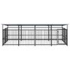 vidaXL Outdoor Dog Kennel with Roof Steel 7.51 m²
