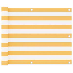 vidaXL Balcony Screen White and Yellow 75x300 cm Oxford Fabric