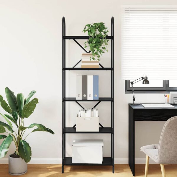 vidaXL Bookshelf Black Oak 60 x 30 x 183 cm Engineered wood