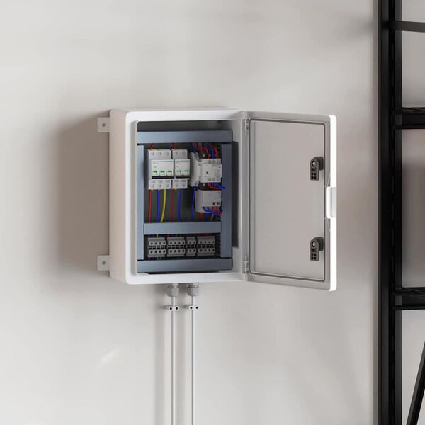 vidaXL Control Cabinet Grey 30 x 19.5 x 40 cm ABS Plastic