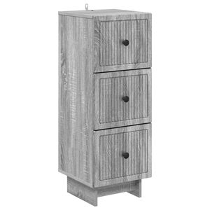 vidaXL Drawer Cabinet Grey Sonoma 33 x 34.5 x 90 cm Engineered Wood