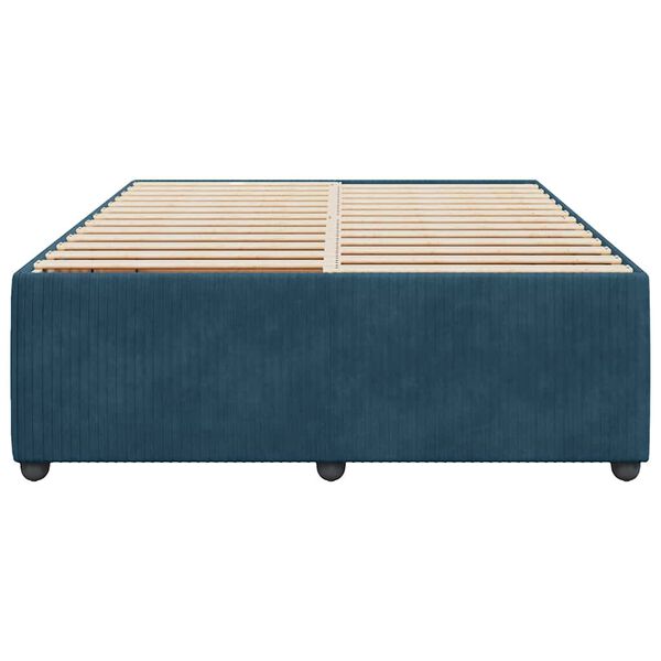 vidaXL Bed Frame without Mattress Blue 140x200 cm Velvet