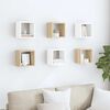vidaXL Wall Cube Shelves 6 pcs White and Sonoma Oak 22x15x22 cm