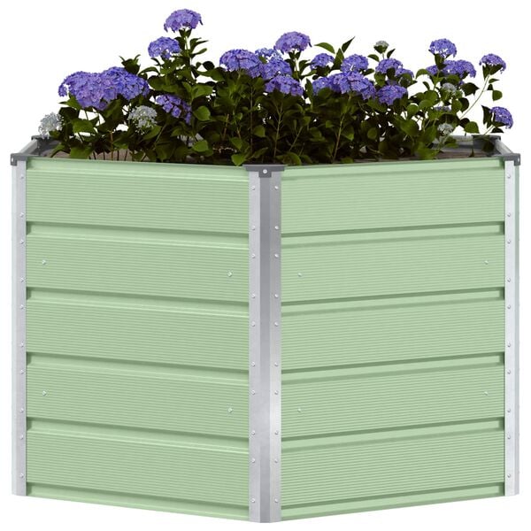vidaXL Planter Pastel Green 129 x 129 x75 cm Steel