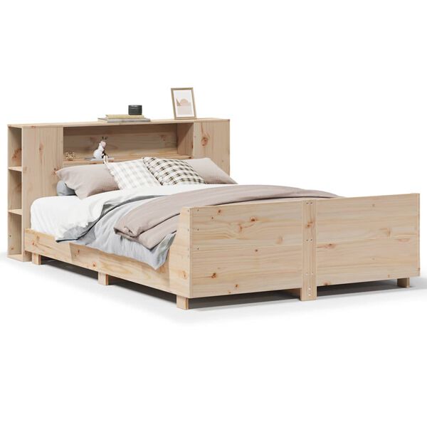 vidaXL Bed Frame without Mattress 120x190 cm Small Double Solid Wood Pine
