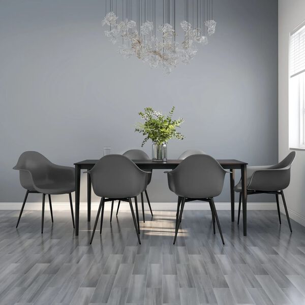 vidaXL Dining Chairs 6 pcs Grey PP
