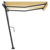 vidaXL Manual Retractable Awning with LED 300x250 cm Yellow and White