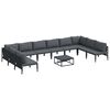 vidaXL Garden Sofa Set 11 pcs Black Steel