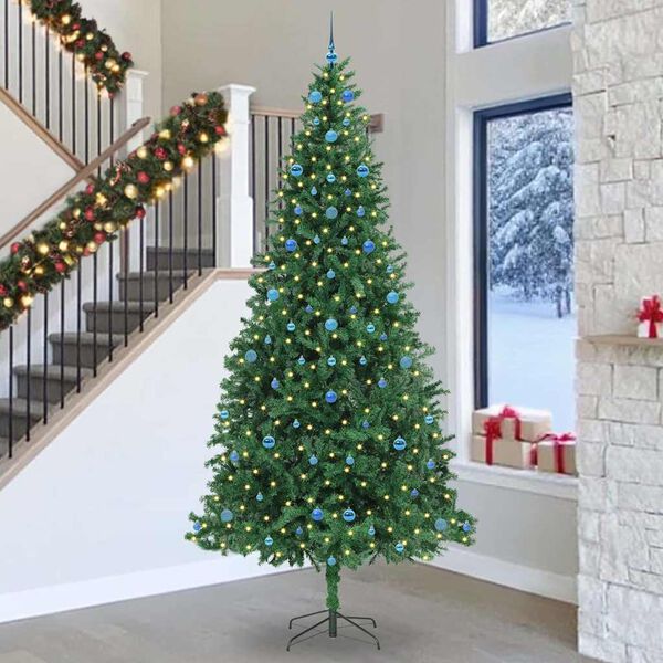 vidaXL Artificial Christmas Tree with 300 LEDs with Stand Green 300 cm