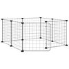 vidaXL 8-Panel Pet Cage with Door Black 70x70x35 cm Steel