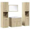 vidaXL 5 Piece Bathroom Furniture Set Sonoma Oak Engineered Wood