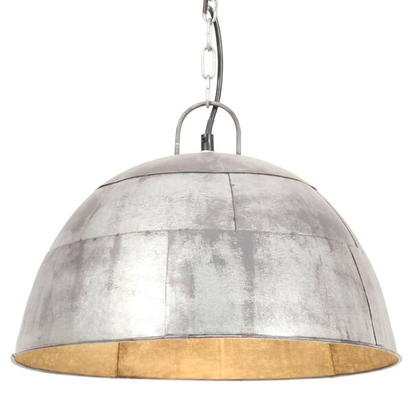 vidaXL Industrial Vintage Hanging Lamp 25 W Silver Round 41 cm E27