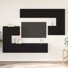 vidaXL TV Cabinet Set Wall-mounted 8 pcs Black Oak Engineered Wood
