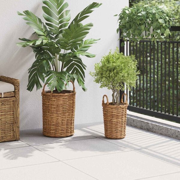 vidaXL Planter Basket with Storage 2 pcs Brown
