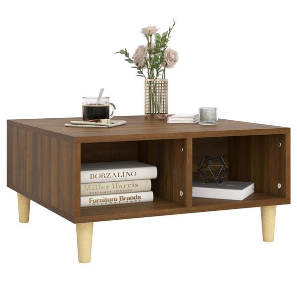 vidaXL Coffee Table Brown Oak 60x60x30 cm Engineered Wood