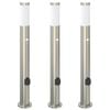 vidaXL Bollard Lights with Sensor&Outlet 3pcs 80 cm Stainless Steel IP44