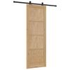 vidaXL Sliding Door Natural and Black 83 x 232 cm Solid Pine Wood
