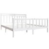 vidaXL Bed Frame without Mattress White Super King Solid Wood