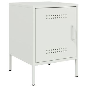 vidaXL Bedside Cabinet White 36x39x50.5 cm Steel