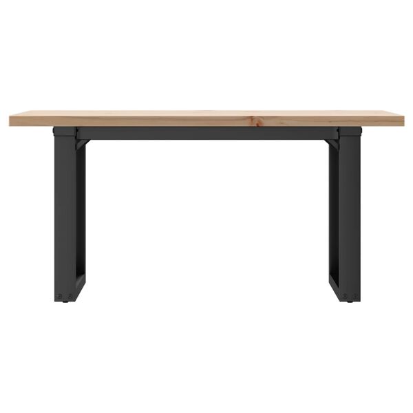 vidaXL Coffee Table O-Frame 90x40x45.5 cm Solid Wood Pine and Steel