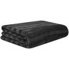 vidaXL Blanket and Throw Pillow Striped Black 200 x 150 cm Polyester