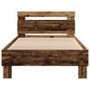 vidaXL Bed Frame with LED Old Wood 75 x 190 cm Engineered Wood
