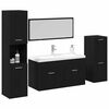 vidaXL Bathroom Furniture Set 4 pcs Black Oak Engineered Wood