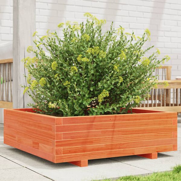 vidaXL Garden Planter Wax Brown 80x80x26.5 cm Solid Wood Pine