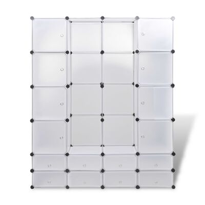 vidaXL Modular Cabinet 18 Compartments White 37x146x180.5 cm