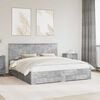 vidaXL Bed Frame Concrete Grey 180 x 200 cm Engineered Wood