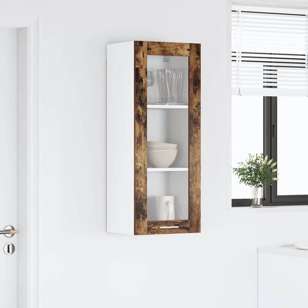 vidaXL Hanging Cabinet Smoked Oak 40 x 31 x 100 cm Engineered Wood