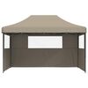 vidaXL Party Tent Folding Taupe 292 x 440 x 315 cm Oxford Fabric