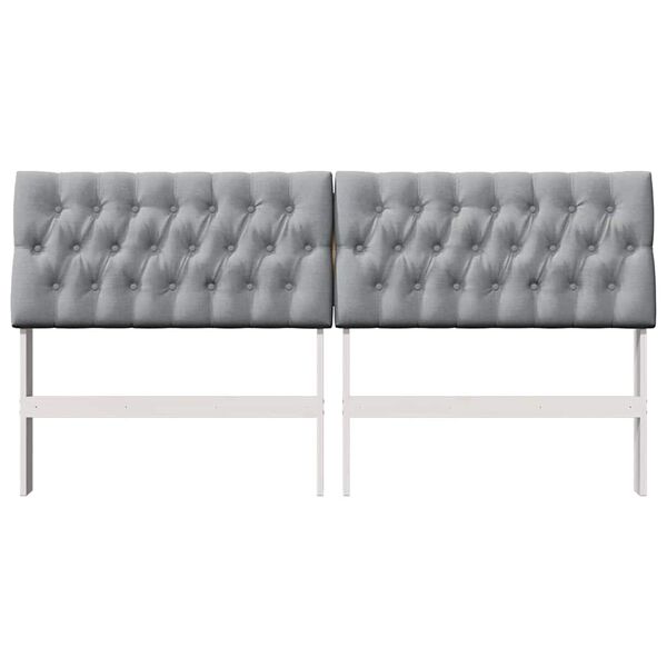 vidaXL Upholstered Headboard Light Grey 180 cm Solid Pine Wood