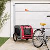 vidaXL Pet Bike Trailer Red and Grey Oxford Fabric&Iron
