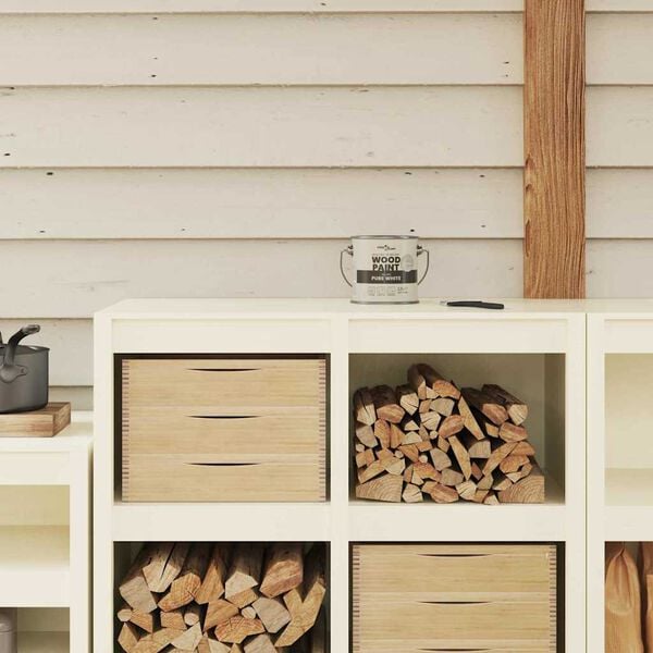 vidaXL Wood Paint White 16.5 x 16.5 x 16 cm Wall Print