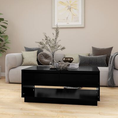 vidaXL Coffee Table Black 102.5x55x44 cm Engineered Wood