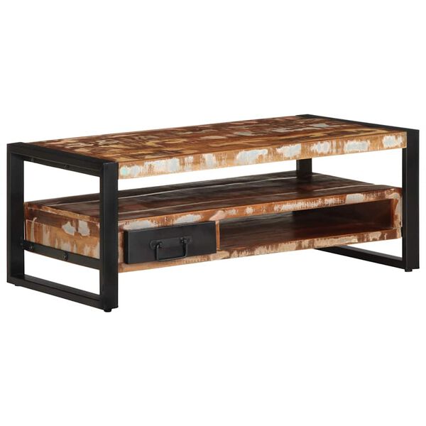 vidaXL Coffee Table Multicolour 90x50x36 cm Solid Wood Reclaimed