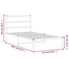 vidaXL Metal Bed Frame without Mattress with Headboard White 107x203cm