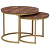 vidaXL Nesting Coffee Tables 2 pcs Solid Mango Wood and Steel
