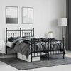 vidaXL Metal Bed Frame without Mattress with Footboard Black 120x190cm