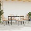 vidaXL 5 Piece Garden Dining Set Brown Poly Rattan Glass