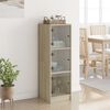 vidaXL Highboard with Glass Doors Sonoma Oak 35x37x109 cm