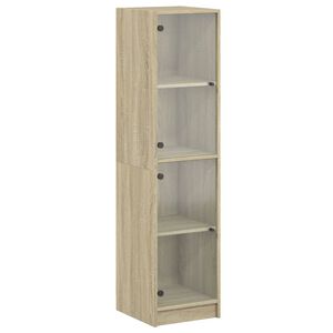 vidaXL Highboard with Glass Doors Sonoma Oak 35x37x142 cm