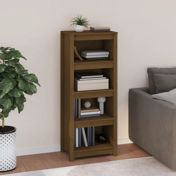 vidaXL Book Cabinet Honey Brown 50x35x125.5 cm Solid Wood Pine